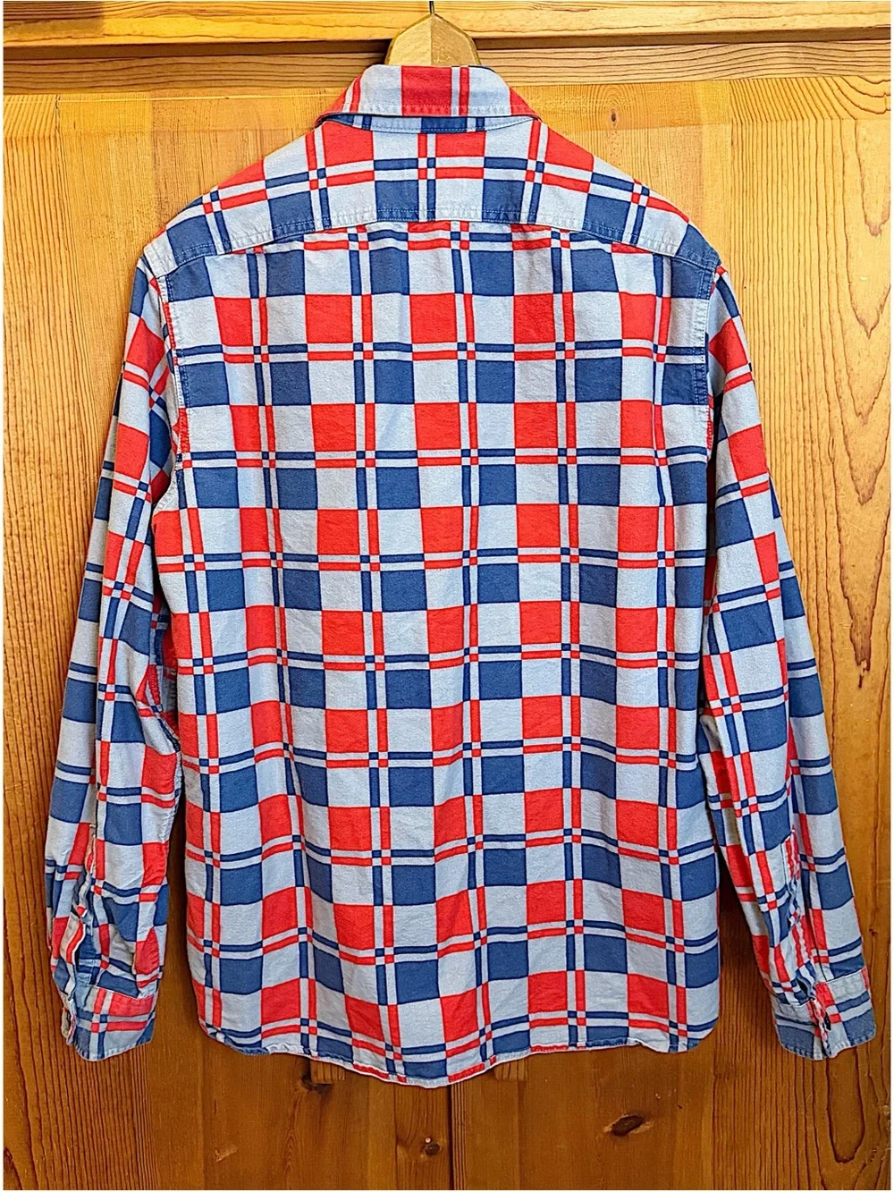 J. Crew Red and Blue Plaid Casual Button-Down Shirt